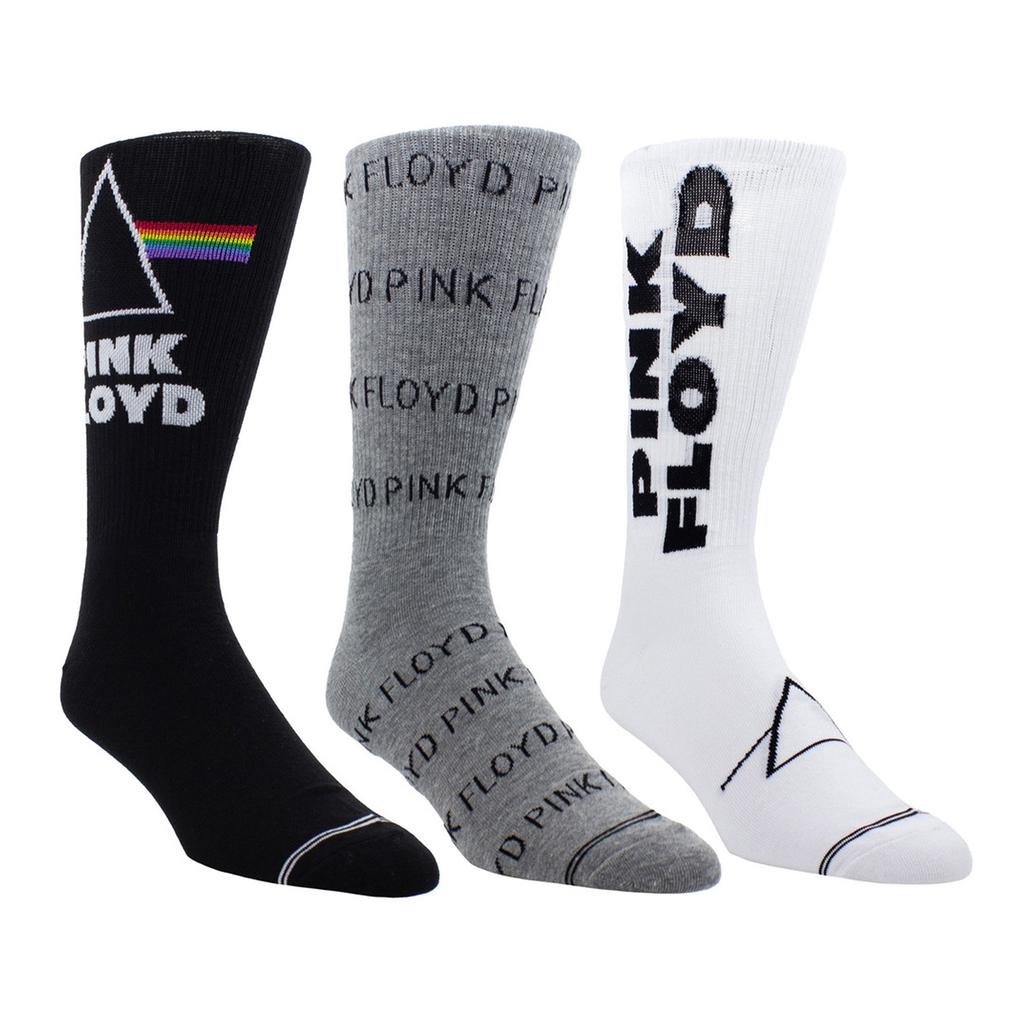 Pink Floyd Unisex Adult Logos Crew Socks (Pack of 3)
