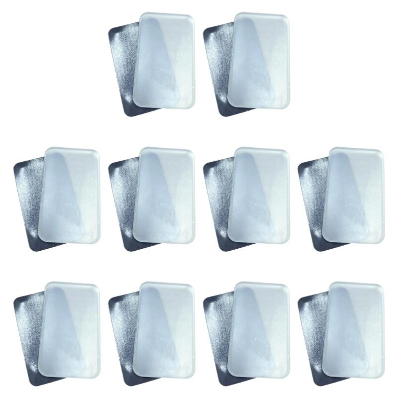10 Pack Customizable Photo Magnets Craft Set with Clear Square Acrylic Panel, Adhesive Backing, DIY Magnetic Photo Frame for Photo, Crafts, Office,