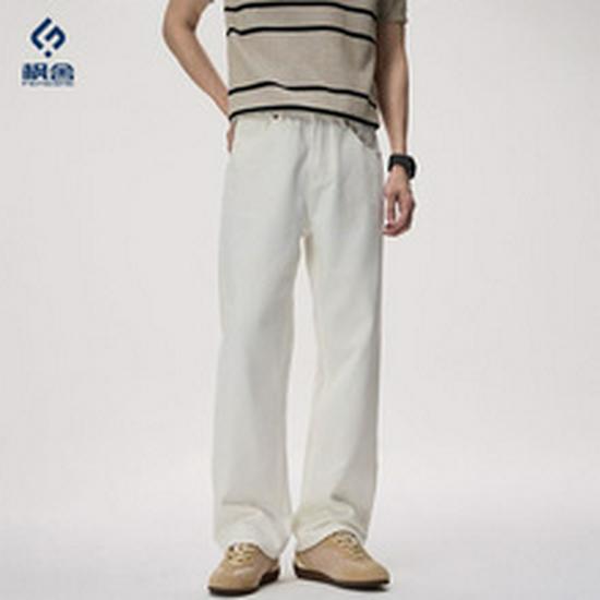 Fengshe Men's Jeans - Autumn 2025 Trendy Loose Straight Fit Casual Pants