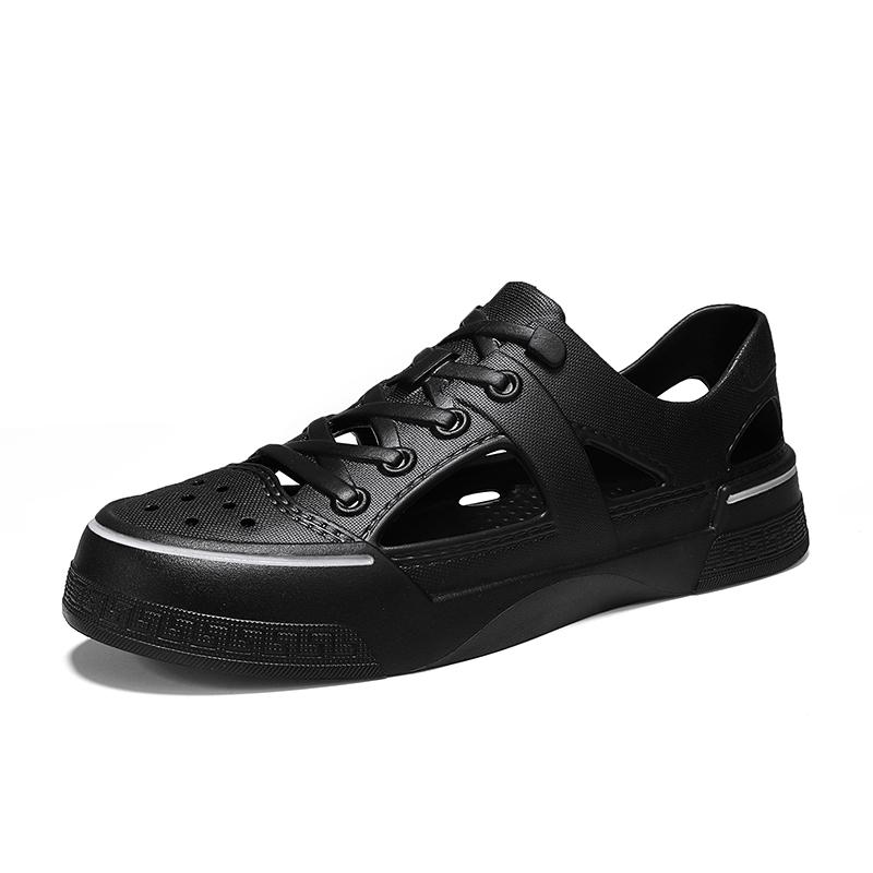 

2024 Дорожные сандалии Новые дышащие мужские повседневные туфли Лоферы с ажурной подошвой и противоскользящим покрытием Брендовые дизайнерские туфли Ручной работы ленивые пляжные тапочки 45 чёрный