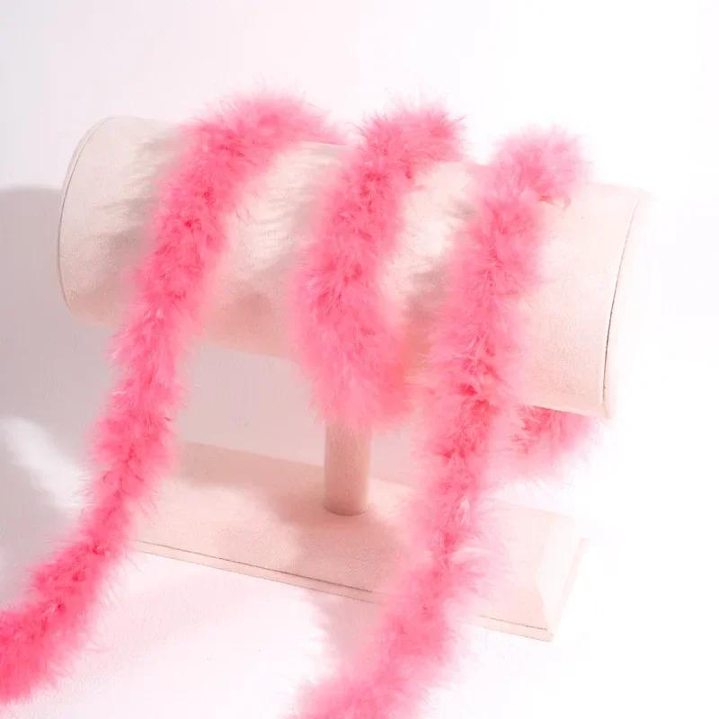 2M Real Natural Turkey Feathers Fluffy Marabou Feather Boa DIY Craft Sewing Trim Hat Costume Decor Wedding Party Accessories
