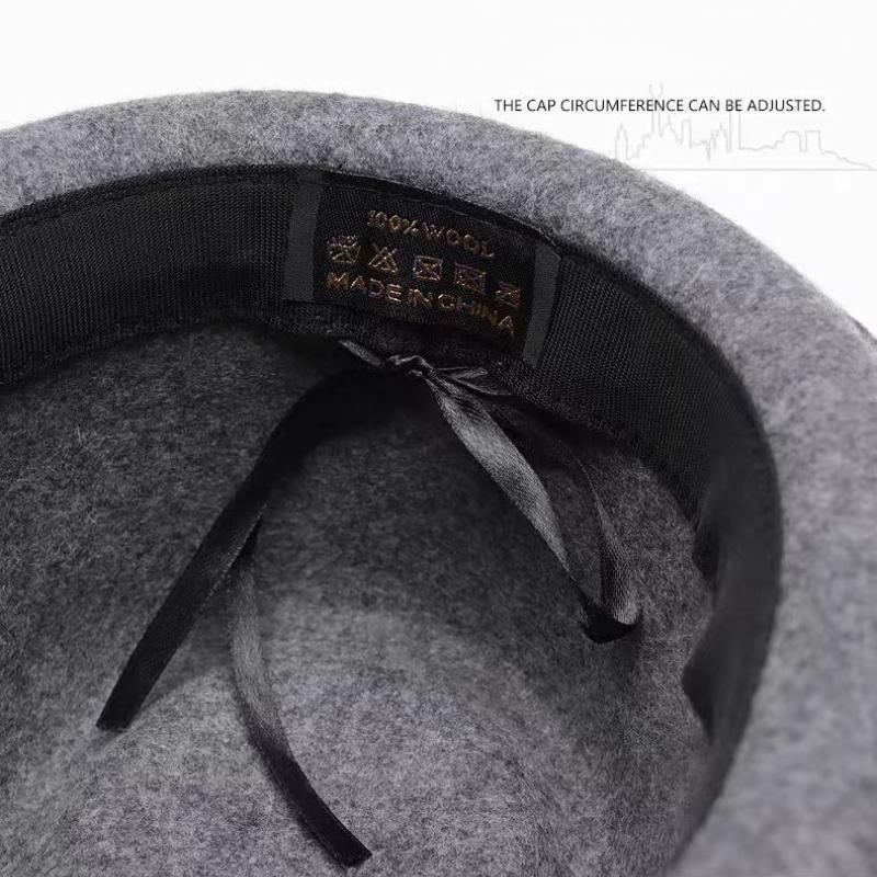 Autunno Inverno Taglia Grande Cappello Fedora da Gentleman in Lana Uomo Retrò Britannico Spesso Caldo Bordo Arrotolato Cappello in Feltro Versatile Casual Cappello Jazz Regali