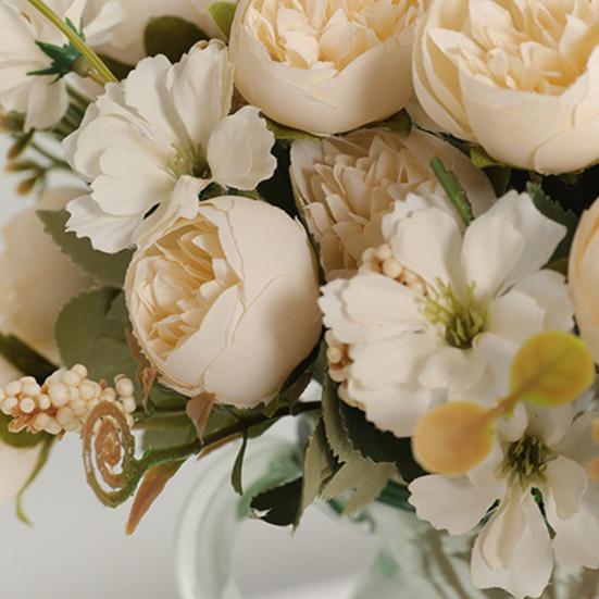 Flowers Real Like Faux Silk Flower Arrangements Mixed Fake Rose Hydrangea Bouquet