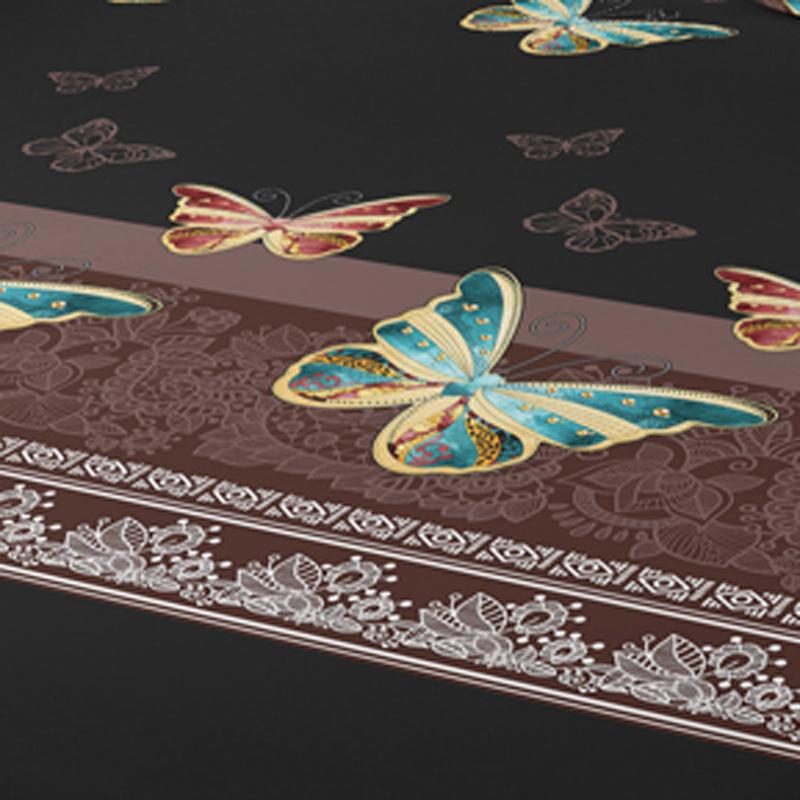 1 Einfaches Modernes Bettlaken mit Matten-Finish und Schmetterlingsdruck, Schlafzimmer-Bettbezug mit Druck, Bettwäsche (Ohne Kissenbezüge)