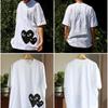 Unisex Übergroßes Baumwoll-T-Shirt Mit Geometrischem Herz-Print Locker Geschnittenes Kurzarm-T-Shirt