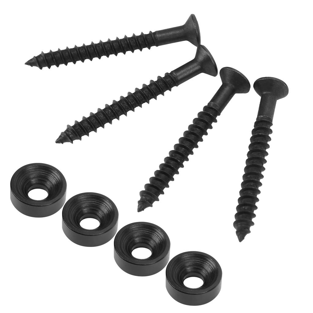 4 Sets Guitar Neck Joint Bushing Set Metal Ferrule Bolt with Screw Accessory for Electric Bass