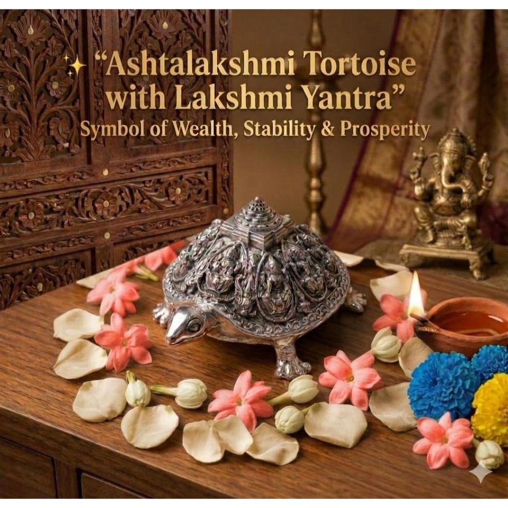 Divine Ashtalakshmi Tortoise Décor for Prosperity & Positive Energy