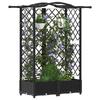 Raised Garden Bed with Trellis and Hanging Roof Black 124 x 40 x 126 cm PP