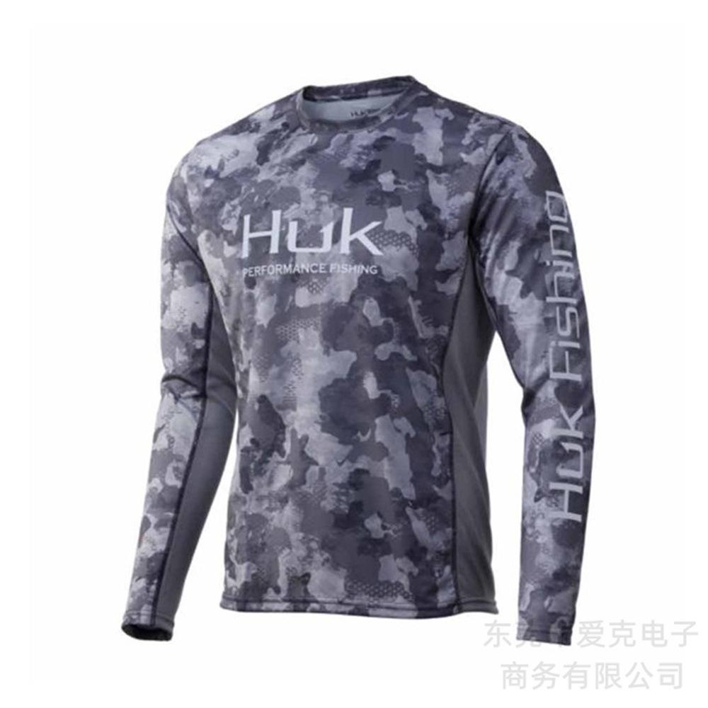 HUK fishing suit quick-drying long-sleeved summer outdoor sunscreen suit sportswear Luya fishing shirt breathable T-shirt men