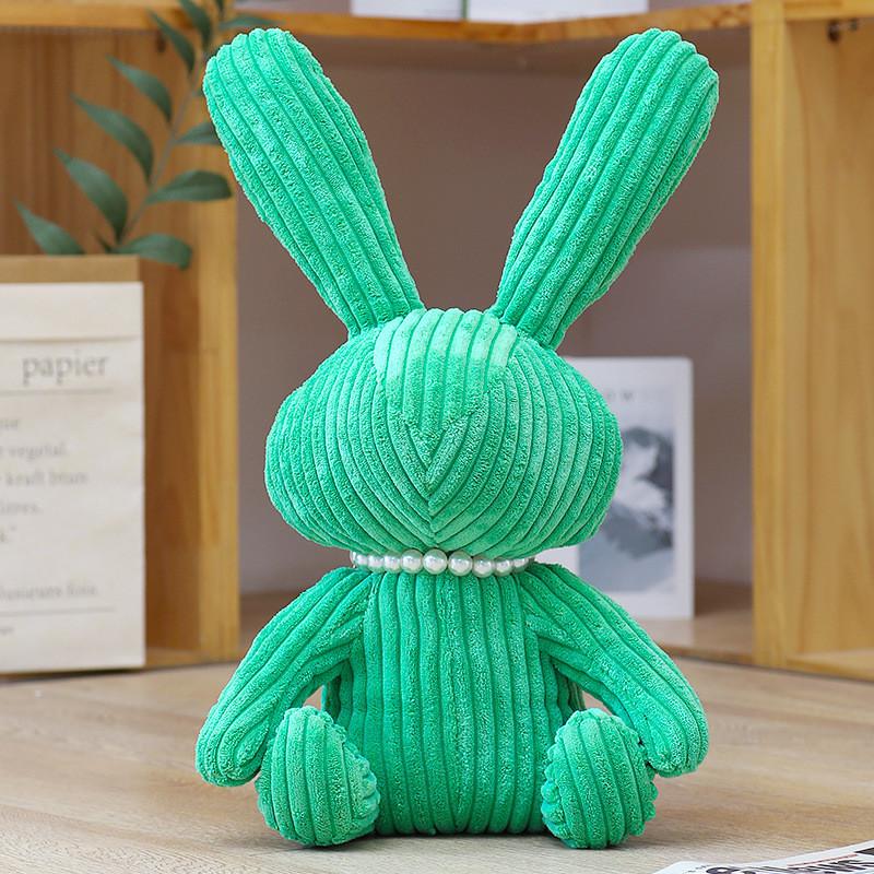 

Plush Bunny Toy With Striped Necklace For Kids Gift And Collectors зелёный