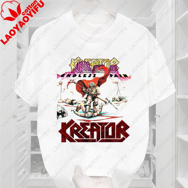 

Kreator Album T Shirt Heavy Metal Band Officialwebsite Casual Vintage Short Sleeved New Retro Style Graphic T Shirts Camisetas XS
