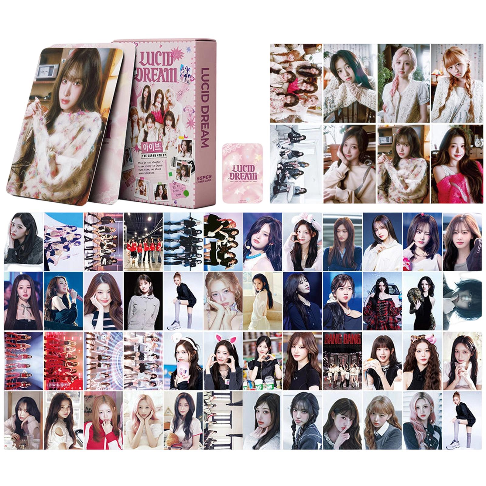 55 Piece Girl Group Photo Card Set LOMO Card Collection Support Card DIY Decorative Cards for Fans Gift Album Scrapbooking One Size