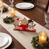 Santa Claus Table Centerpiece Wooden Christmas Ornaments, Tabletop Decoration with Snowman Elk Desktop Holiday Decorations Designs for Home Party And