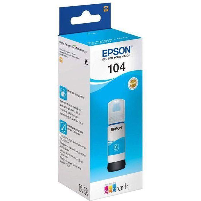 EPSON Kit de Remplissage d'Encre Epson EcoTank 104 - Cyan - Jet d'encre - 7500 Pages - 1 Unit(s) (C13T00P240)