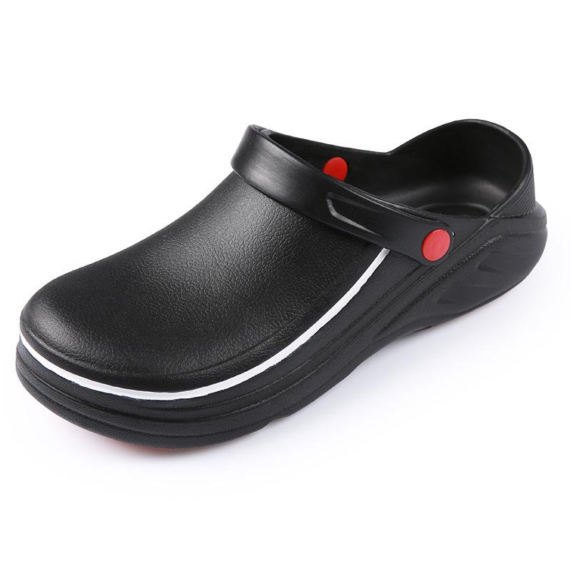 Plus Size Non-slip Black Waterproof Chef Shoes for Kitchen Safety