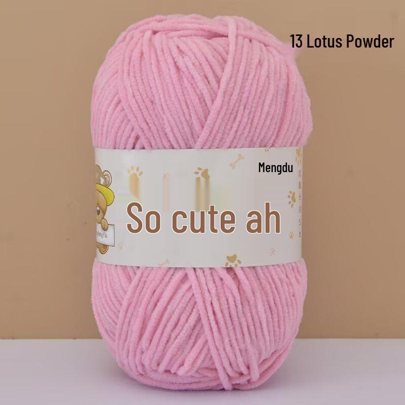 Chenille Crochet Yarn - Medium Thick Hand-Knitted for DIY Crafts & Dolls