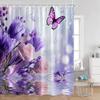 Watercolor Flower Pattern Shower Curtains Colorful Flowers Butterfly Greenery Plants Nature Home Decor For Bathroom Bath Curtain