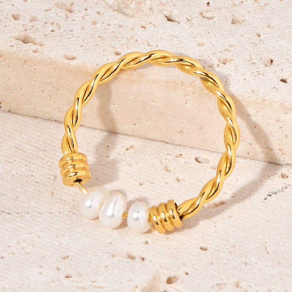 Freshwater Pearl Light Luxury Ring Elegant Finger Ring Simple Pearl Ring  Mother's Day Gift