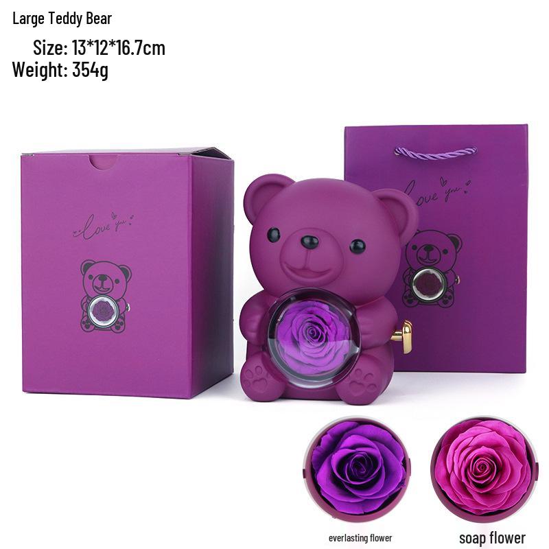 Cross-border Hugging Bear Eternal Rose Jewelry Box