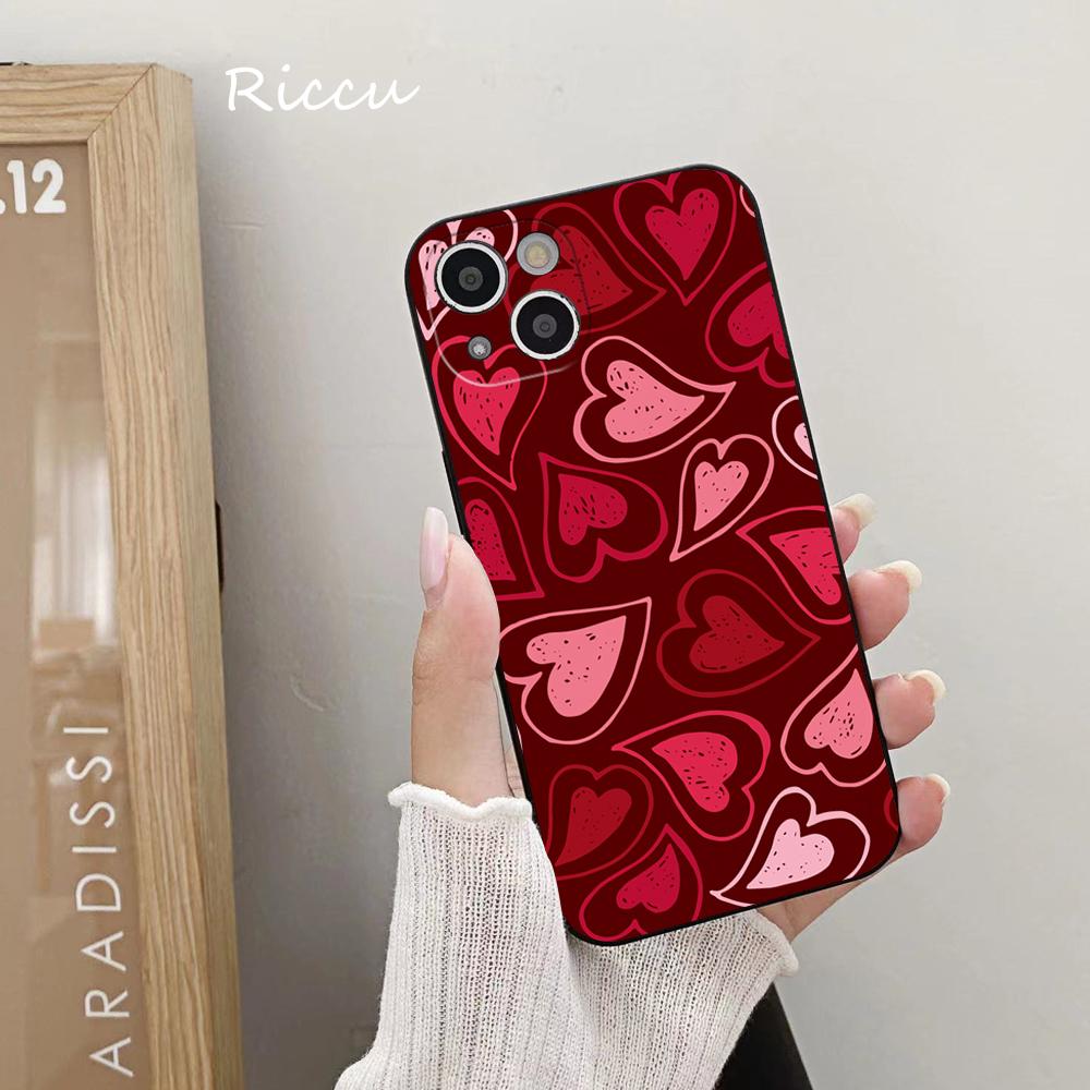 FOR IPhone 14 Cute Love Heart Phone Case 14 11 12 Pro 8 7 14 Plus X Pro 14 MAX 13 MINI XR XS Iphone 14 Plus Soft Phone Covers