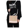 Coach Signature Canvas Leather Trim Mini Tote Crossbody Bag for Daily Use