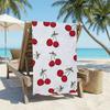Red Cherry Print Quick Dry Lightweight Breathable Comfortable Beach Towel For Summer Pool And Outdoor Activities