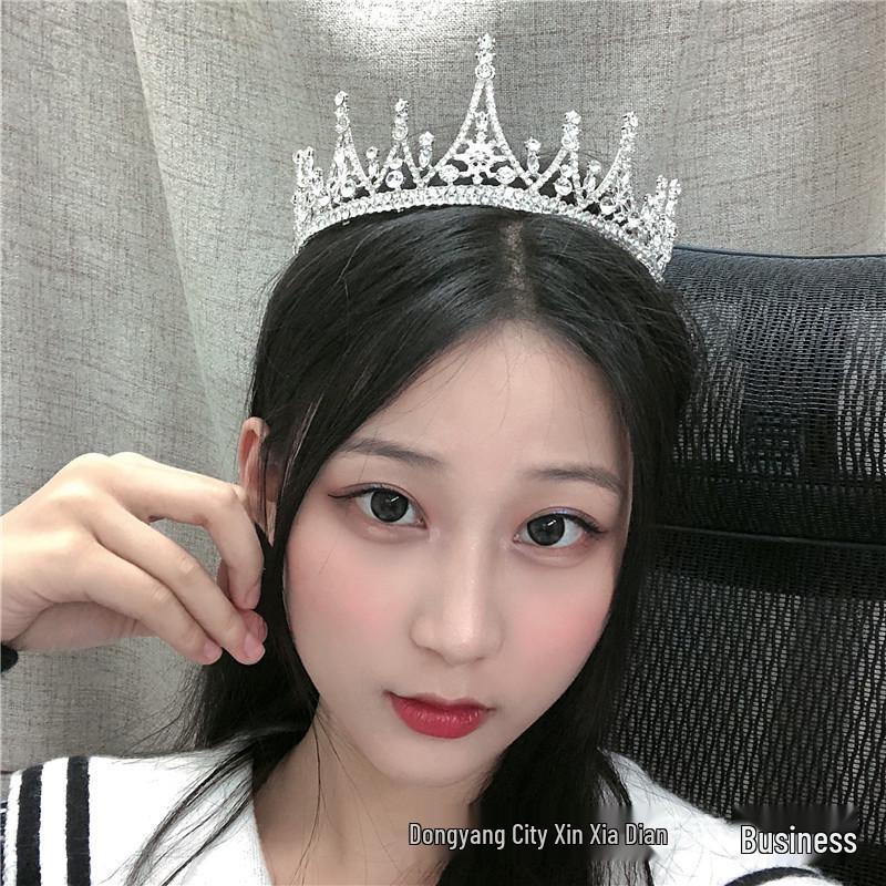 Korean Style Alloy Bridal Crown Headdress for Wedding or 18th Birthday Ceremony