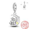 925 Silver Romantic Love Story Charm Pendant for DIY Bracelet Couple Engagement Jewelry Gifts for Her