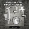 12pcs Stainless Steel Handheld Bidet Sprayer Set Modern Toilet Faucet Adjustable Pressure Diaper Sprayer Brushed Bathroom Hose