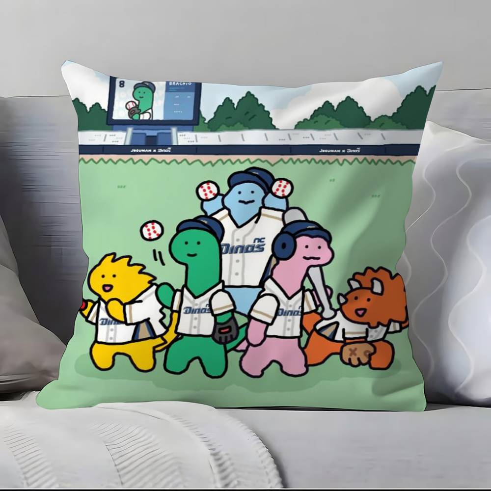 Dinosaur j-JOGUMAN Pillow Case Anti-dustmite Pillowcase Invisible zipper silky short plush Sofa cushion cover