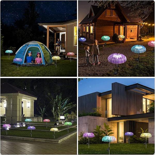 Solar LED Jellyfish Lights Outdoor Garden Decor Lawn Light 7 Color Change Waterproof Patio Yard Pathway Decor Solar Flowers Lamp