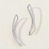 Minimalist Hammered Curved Bar Ear Cuff Stud Earrings Three Tone Option Women Simple Ear Jewelry