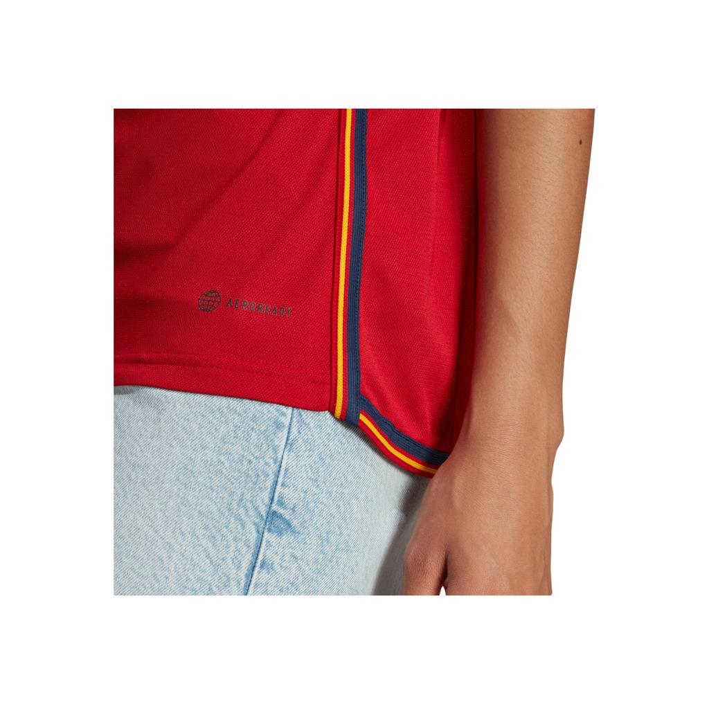 Adidas Logo Printed Striped Short Sleeve T-Shirt Women Tops Red HF1409