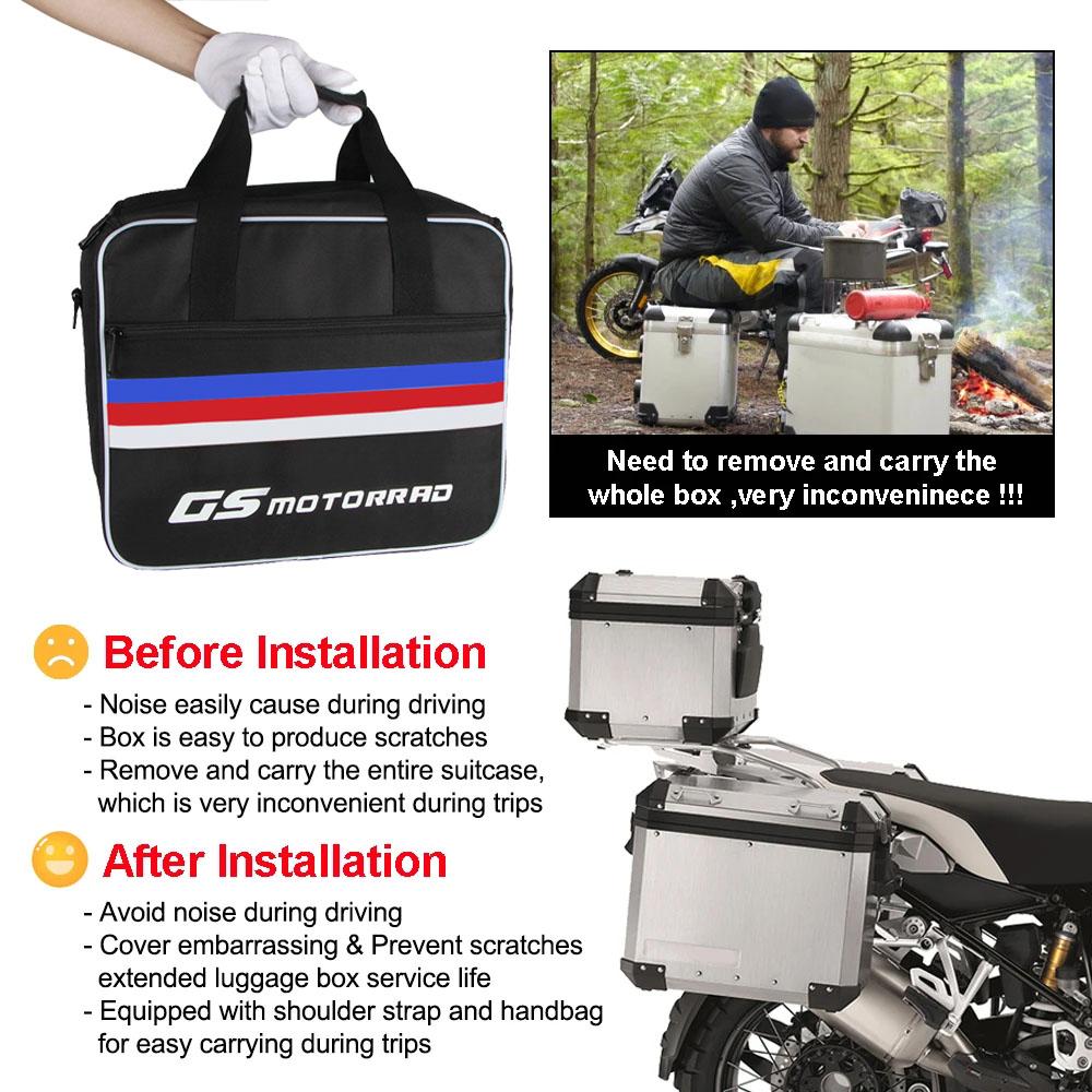 For Bmw R1200gs R1250gs Lc Adv F850gs F750gs F800gs 2014-2025 Motorcycle Luggage Inner Bag Pannier Top Case Expandable Saddlebag