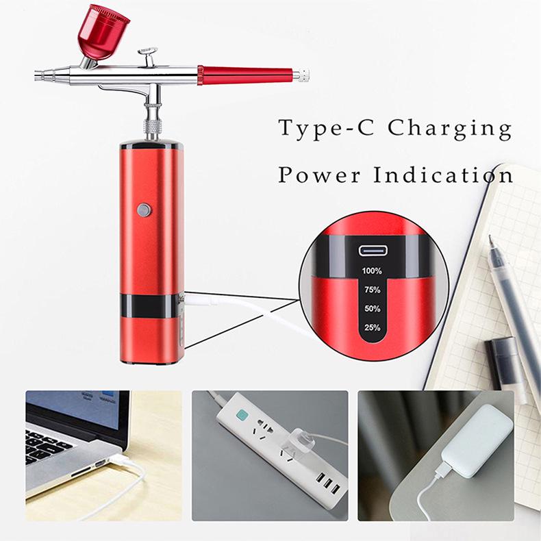 High-Pressure Beauty Airbrush Kit: DIY Spray Painting, Oxygen Infusion & Hydrating Mist Tool.