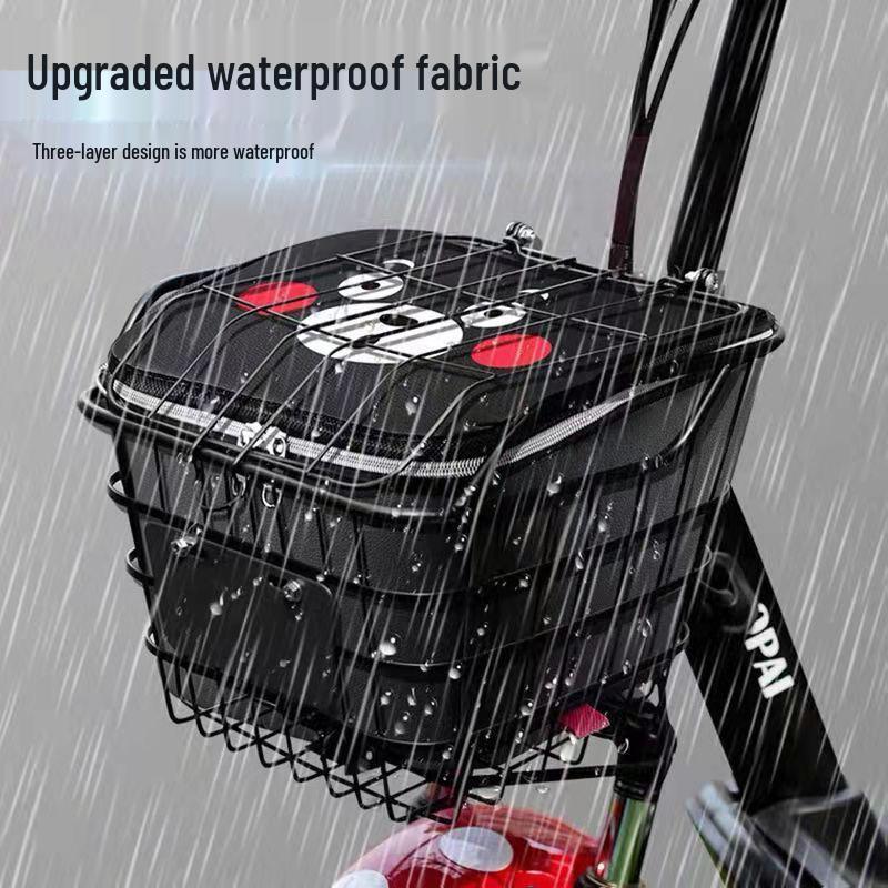Electric Vehicle Basket Liner: Waterproof, Dustproof Cover with Lid for Front Bicycle Storage