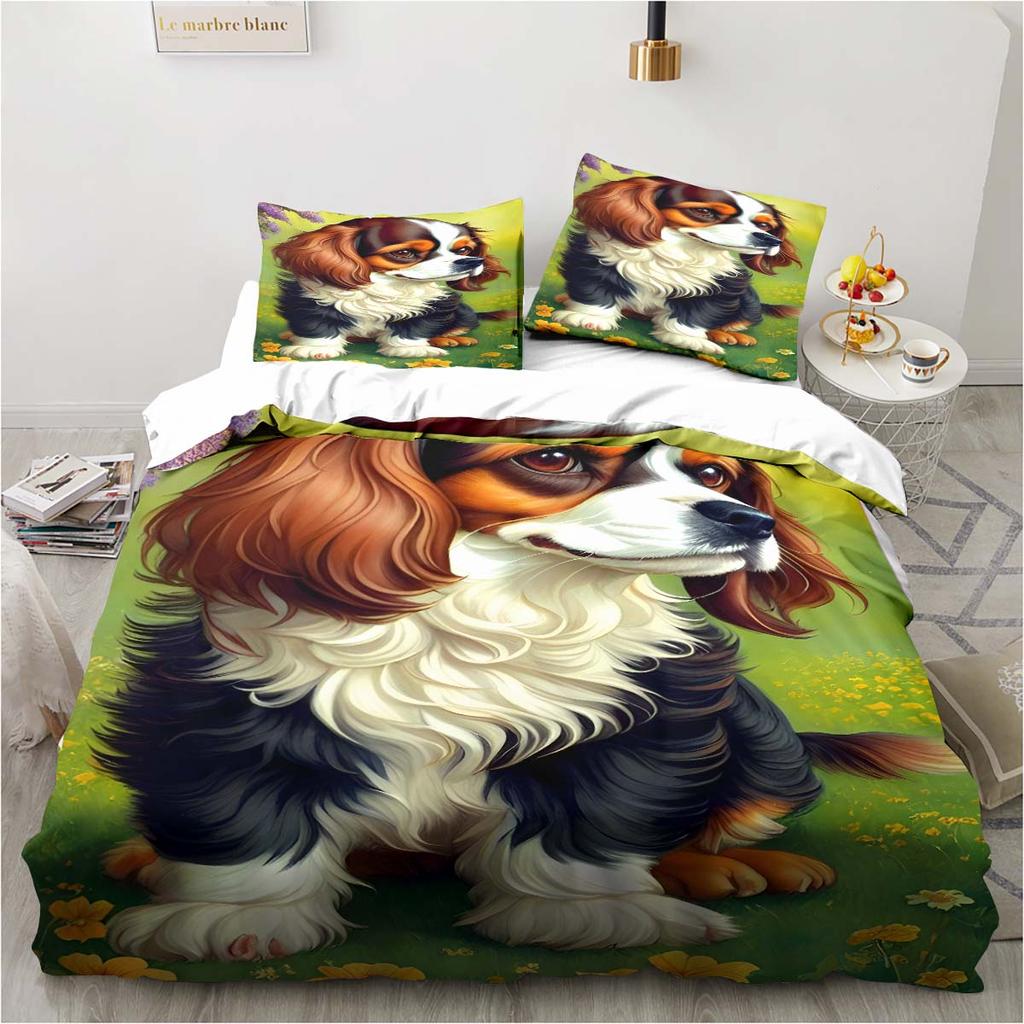 3D Bettwäscheset mit Hundemuster; Bulldog Schlafzimmer Zuhause Kissenbezug und Bettbezug King-Size Bettwäsche-Set für Kinderzimmer; Luxus