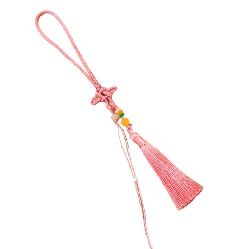 Colorful Tassels Keychain Pendant Phone Strap Chinese Knot Design Stylish Accessory For Keys Backpacks or Phones