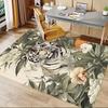 1PC Tiger Flowers Non-Slip Floor Carpet, Office, Family, Bedroom, Studio - Large Area Rug, Vibrant Colors, Longlasting Material-X410