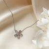 Opal flower necklace women's niche design sense simple collarbone chain jewelry