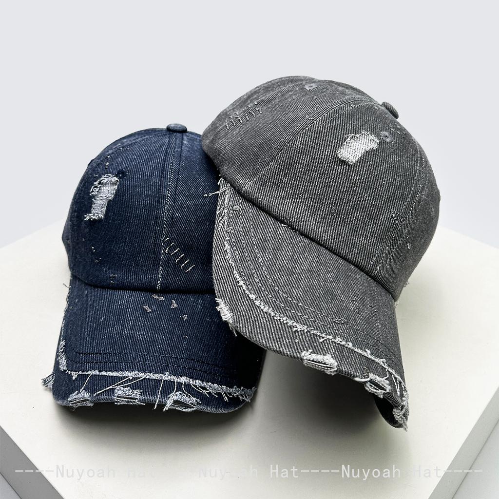 Baseball Distress Plain Color Solid Style Broken Women Men Her Him For Fresh Caps Peaked Hats Sunshade Personal Versatile Gold Stamping Ins