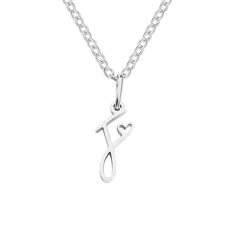 eManco Women's Niche Stainless Steel Letter Clavicle Necklace