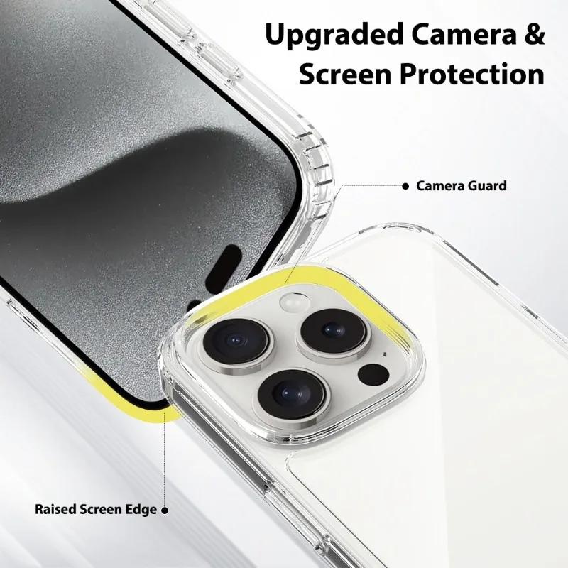 Ultra Thin Transparent Hard Acrylic Phone Case For iPhone 16 15 14 Plus 13 12 11 Pro Max Phone Back Case Clear Shockproof Cover