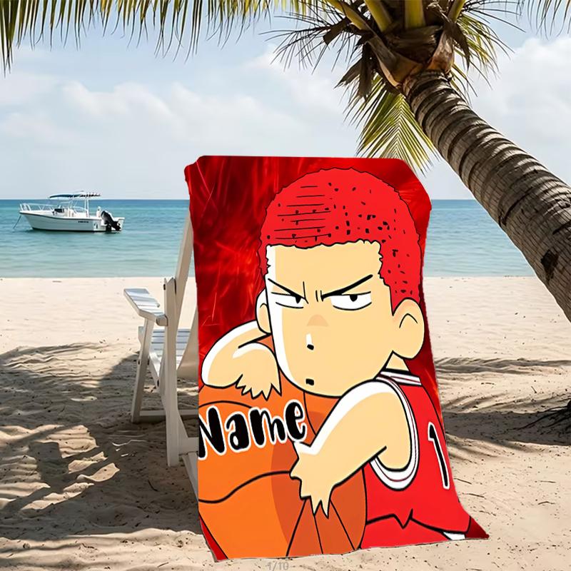 Customizable Personalized Beach Towels Sakuragi Hanamichi Themed designs.Suitable for the Beach, Yoga, Sports;ideal As Beach Accessories