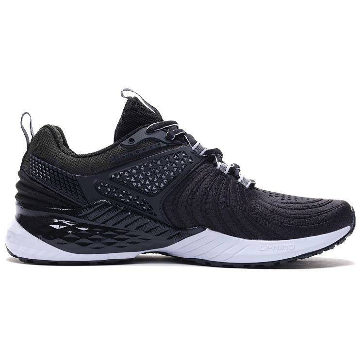 Li Ning Cloud Five V2 Cushioning Low Top Running Shoes Women Sneaker Black White ARHP008-6