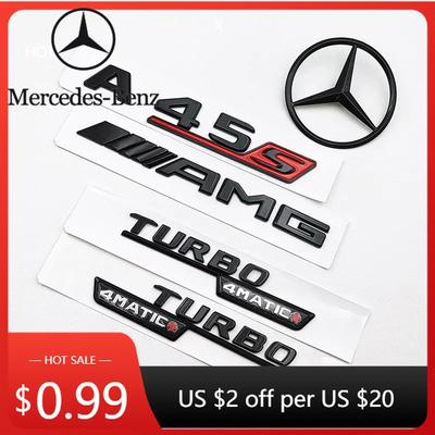 Heißer Autoaufkleber 3D ABS Schwarz A45S Logo Turbo 4MATIC Abzeichen Auto Hinten Stern Aufkleber Kofferraum AMG Emblem Für Mercedes Benz A 45S AMG W17