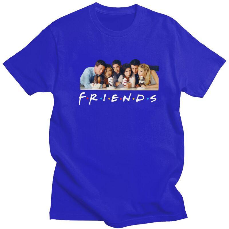 Custom TV Show Friends T Shirts for Men Pure Cotton Tees Tshirts Short Sleeve Fashion Tshirt Clothes