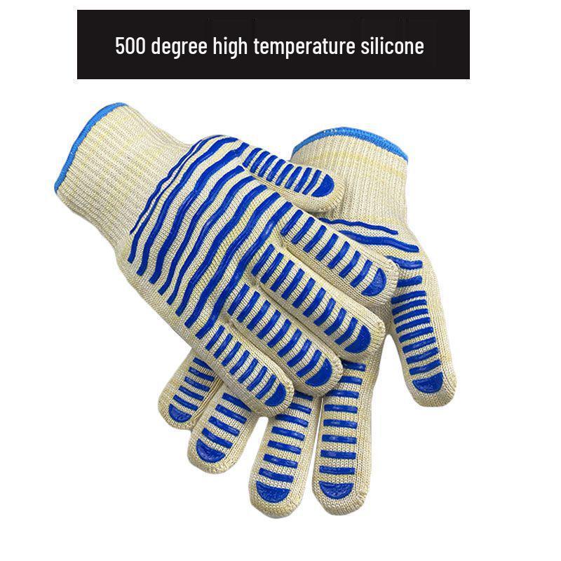 Double Layer Aramid Heat Resistant Gloves – 500°F Oven, 300°F Kitchen Protection
