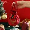 Kordelzug Weihnachtsgeschenktasche Süßigkeiten- und Kekstüten Weihnachtsrentier Süßigkeiten Samt-Geschenktasche Kindergeschenk Partydekoration