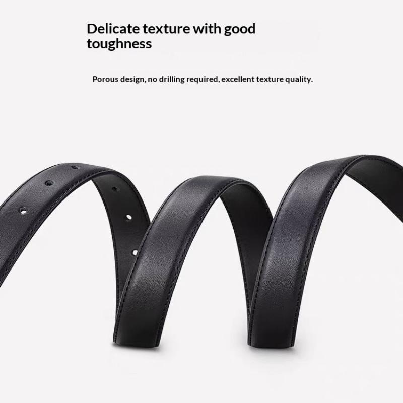 Women'S Belt With Fine Matching Western Pants 2Cm Wide Pu Leather Metal Buckle Belt Simple Versatile  Decoration